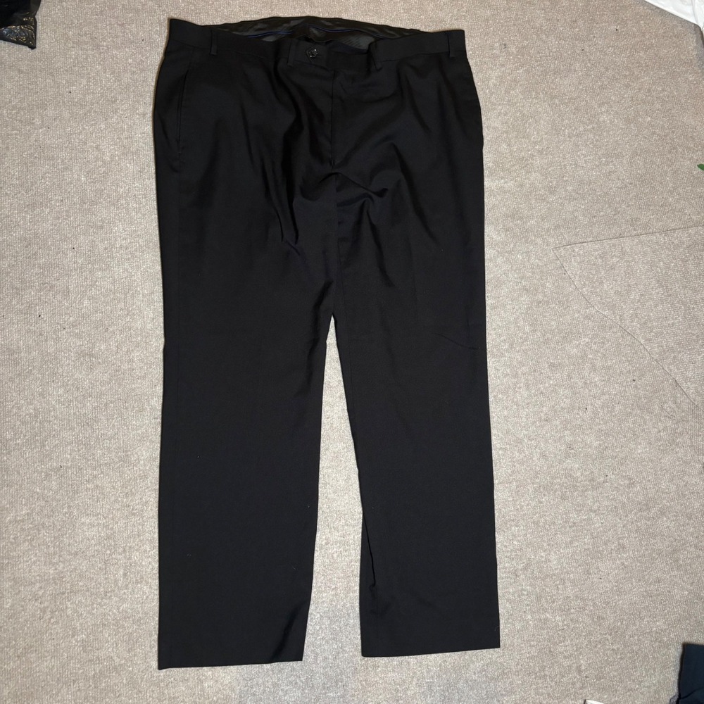 Lauren Ralph Lauren Mens Black Dress Pants 42W x 30L Stretch Flat Front Trousers